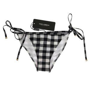 NWT Dolce & Gabbana Gingham Bikini Bottom Ties
